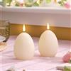 Lights4fun TruGlow - Coppia di candele a LED a forma di uovo, con telecomando, colore: avorio