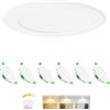 Laiebri Set di 6 faretti LED da incasso 230V bianchi - Faretti da soffitto extra piatti IP44 - Ø 68-75 mm, 5W, 500 lm, 2700K/4000K/6000K - Illuminazione a LED per bagno, soggiorno e cucina