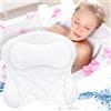 Frasheng Cuscino da Bagno,Cuscino Vasca da Bagno 5D Mesh,Cuscini Poggiatesta da Vasca,con 6 Ventose Antiscivolo,può Supportare la Testa,Il Collo,la Schiena,per Vasca da Bagno,Spa Domestica,Antimuffa
