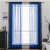 MIULEE Tende Trasparenti Con Passanti Morbidi Finestre per Salotto Eleganti Soggiorno per Camera da Letto e Tende Cameretta Bambini 2 Pannelli 140x215cm Blu