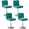 ZRCYXDW Fodera Sgabello da Bar Impermeabile-Blu turchese-4 Pezzi | Coprisgabelli da Cucina con Schienale Basso, Coprisgabello Girevole Antiscivolo per Sedia da Pranzo e Bar
