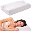 cuscini fiber - Cuscino Cervicale per Dormire in Memory Foam con Fodera Misto Cotone, Dotato di Tecnologia a Doppia Onda, Guanciale in Morbido Memory Foam per Supportare il Collo 40x67