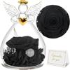 Sunia Rosa Eterna Angelo Donna, Rosa Stabilizzata con Figurine Angelo Regalo Mamma, Angelo Custode Regalo Donna Compleanno, Regali per Lei, Regalo Nonna Natale San Valentino Festa della Mamma