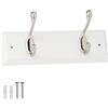 keypak Appendiabiti da parete con 2 ganci, 22,5 cm, in legno bianco, ganci appendiabiti in nichel satinato, fissaggi inclusi