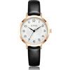CIVO Orologio Donna Lettura Facile: Quadrante Piccolo con Numeri Arabi 3-Lancette per Uso Quotidiano - Analogico Quarzo Orologio da Polso Cinturino Pelle Nero - Regalo per Lei