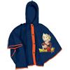 CARTOON Mantella pioggia Dragon Ball Goku Super Saiyan giacca impermeabile per bambini poncho con cappuccio e chiusura con bottoni