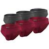 sesto senso Slip Uomo Microfibra Pacco da 6 Intimo Mutande Sportivo 3X Grafite 3X Bordeaux L