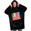 Get Trend Marvel Felpa Uomo con Cappuccio - Felpe Oversize Uomo in Pile (Nero)