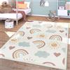 TT Home Tappeto Stanza Bambini Polkadot Lavabile Antiscivolo Soft, Colore:Rosa Blu Giallo, Dimensione:140x200 cm