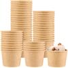 YAYODS 50 bicchieri da gelato in cartone - 8 oz - 240 ml tazza di carta marrone - tazza rotonda di cartone - tazza da gelato - tazza di carta piccola per gelato, gelato, dessert, finger food,
