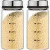TAMUME 2pcs Agitatori per Spezie, Sale e Pepe in Vetro con Misure, Regolabili con Fori di Diverse Dimensioni per Condimenti (200ml*2)