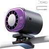 ZVD 2026 Comodo Ventilatore per Auto, Ventilatore Portatile a Clip Regolabile a 199 Velocità con Raffreddamento Parziale a16℃, Usb Rechargeable，Include Cordino Retrattile (Grigio)