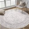 HUGEAR Vintage Tappeto Rotondo Grigio Tappeti 240cm Antiscivolo Lavabile in Lavatrice Tondo Tapette Salotto Camera da Letto Soggiorno Scendiletto Ufficio Pelo Corto Rotondi Carpet