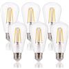 FLSNT Dimmerabile Vintage LED Lampadine Edison E27, ST64 Retro LED filamento Lampen, 7W (equivalenti a 60W), Bianco caldo 2700K, 806 Lumen, Vetro Trasparente, Confezione da 6