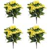 Accarugty Impatiens Fiori artificiali, confezione da 4 pezzi, 40 cm, fiori finti da giardino per decorazione esterna, resistenti alle intemperie, piante finte per cesti appesi, finestre, patio, decorazione per