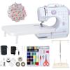 Letcart 505A Mini Macchina Da Cucire Per Principianti Con 12 Punti, Set Da Cucito Da 42 Pezzi E 25 Pezzi Patchwork, Rotolo Di Filato, Macchine Da Cucire Elettriche, Adatto Per Jeans, Per Riparazioni