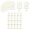 TOP-MAX Set di 20 numeri da tavolo ad arco per matrimoni, da 1 a 20, con 20 supporti, biglietti in oro bianco con segnaposto per ricevimenti di nozze e feste