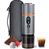 CONQUECO Macchina per caffè espresso portatile 12 v: macchina da caffè da viaggio per auto con borsa - 2,5 minuti di riscaldamento rapido - 8 tazze di caffè espresso con una ricarica compatibile per