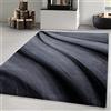 Carpetsale24 Tappeti a pelo corto, colore nero, disegno astratto delle onde, 16205, tappeto rettangolare, Tappeto soggiorno, 120 x 170 cm