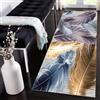 Siunwdiy Tappeto da Cucina Blu Viola 2.2 metri Motivo a piume Tappeto Passatoia Corridoio Tappeto Cucina Antiscivolo Lavabile Tappeti Runner Lungo Tappeto per Cucina,Camera，60x220cm