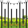 HoldOneLight Set di 4 pali luminosi in metallo esterno da 2,9 m con forchetta palo