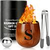 LAIKAIEU Set Bicchieri Da Whisky in Legno Carbonizzato, Bicchiere Borbone Personalizzato, Bicchiere Da Whisky Isolato, Regali Perfetti Per Uomini Marito, Papà, Amanti Del Whisky, Compleanno (S,300ml)