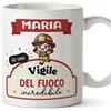 Mugffins Tazza Personalizzata in ceramica per VIGILE DEL FUOCO donna 11 oz / 350 ml - In italiano - Sei incredibile - Kawaii - Idea regalo per compleanno, anniversario, natale, laurea