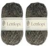 ÁLAFOSS - Icelandic wool yarn Léttlopi - Lopi leggero filato pettinato 100% lana # 0058 Grigio scuro Heather (Confezione da 2)