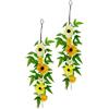Flair Flower Ghirlanda di fiori artificiali da appendere con gerbera, 50 cm, set da 2 pezzi, piante da appendere, piante artificiali, margherite, matrimoni, compleanni