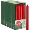 Bolsius Essentials - Candele a punta liscia - rossa - 17 cm - 32 pezzi - candele decorative - senza olio di palma