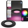 Philips Hue Slim Downlight, Plafoniera LED da Incasso, 1000 lm, 90 mm, Sottile, Luce Diurna 1.000 K-20.000 K, Regolazione Ultrabassa, Colore Preciso, Illuminazione Intelligente, Nero, 1 Pezzo