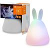 LEDVANCE Luce notturna per bambini a LED dimmerabile, lampada notturna come motivo coniglietto con funzione touch e controllo colore RGB, luce notturna per la camera dei bambini con collegamento USB