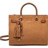 Liu Jo Borsa Manhattan in Similpelle Sequoia con Tracolla Regolabile, Manici Intrecciati e Nappa Decorativa, 32x26x16 cm