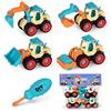 O-Kinee Macchinine Giocattolo, Montare Smontare Camion Giocattoli,Mezzi da Lavoro Giocattolo, 4 in 1 DIY Veicoli da Cantiere Giocattolo Costruzione Set, Ruspe Giocattolo per Bambini, Regalo Educativo Giochi