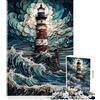 FGJfdtDG Puzzle Faro nella tempesta da 1000 pezzi gioco di logica incastro perfetto attività gratificante per le giornate di pioggia (38x26cm)