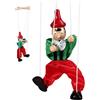 Joygoodta Marionetta in Legno, marionetta a Corda con Arti mobili Realizzata a Mano, Giocattolo interattivo per Giochi fantasiosi, narrazione e destrezza delle Dita, Colore Casuale in Tessuto
