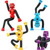 Zorvayne Robot Giocattolo con Ventosa Telescopica, 4 Pezzi Giocattolo Robot Con Ventosa Telescopica, Giocattoli Telescopici Robot Antistress, per Alleviare lo Stress L'ansia, Regalo di Compleanno