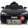 TOYSCAR Macchina Elettrica per Bambini Audi RS e-Tron Auto Elettrica per Bambini Telecomandata Sedile in Pelle Porte Apribili TAPPETINI Inclusi Doppio Motore Elettrico 12V Carico 25 kg Nero