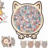 Xpwghap Morandi-colored Cat-shaped Wooden Jigsaw Puzzle,135-piece Colored Cat Shaped Wooden Jigsaw Puzzle,Detailed Cats-Themed Pieces,Creative Gift for Cats Lovers and Puzzle Enthusiasts-D