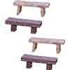 DDHHCP Set di 4 panchine in miniatura, decorazione per giardino delle fate e casa delle bambole, accessori per gnomi e mobili in miniatura, ideale per progetti fai da te e decorazioni per interni ed esterni