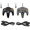 FAIRY TAIL & GLITZER FEE 2 controller adatti per Nintendo 64 N64 Grigio Nero con prolunghe Gamepad Joypad