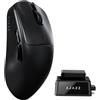 A.JAZZ AJ159 V2 Mouse Gaming Wireless Ultraleggero Con Batteria Sostituibile A Caldo, Due Batterie 300mAh E Base Di Ricarica, 54g, Sensore PAW3395, 32000 DPI Per PC E Mac (Nero)