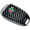 JUNMEI Cover di ricambio per chiave telecomando dell'auto, in plastica ABS ed effetto fibra di carbonio, 3D, con logo colorato, nero C