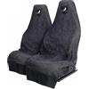Cov My Seat Asciugamano Coprisedile Auto - Protezione Sudore Sport, Palestra, Spiaggia - Coprisedile Auto in Cotone Spugna Assorbente - Protegge Sedili in Pelle e Tessuto - Lavabile - Nero Emblema Oro X 2