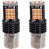 A2ZWORLD 2pcs Lampada Led 50mm, 12V 24V, Luce Canbus Auto Camion, BA15s S25 P21W 1156, 24 SMD 3030, 3.5W 300lm, Piedini Dritti 180° (Luce Rosso)