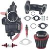 JRL VM22 Carburatore 26 mm con rivestimento nero e filtro carburante in alluminio e candela a tre ganasce ad alte prestazioni