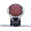 Alchemy Parts Fanale posteriore a LED per moto, stile vintage, con griglia in rete retrò e supporto per targa, ideale per Cafe Racer, Chopper e moto personalizzate, LED da 12 V (cromato)