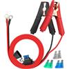 HuaLiSiJi Pinze Cavi Batteria 12V 24V con Fusibile Pinze Coccodrillo per Cavi 14AWG 30A, Pinze Coccodrillo Batteria Auto, per La Ricarica della Batteria O Altri Dispositivi (3 m)