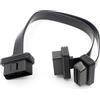 LoongGate Cavo Splitter Y da IongGate OBD-II - 1 Maschio a 2 Femmina Adattatore Cavo diagnostico per Auto OBD2 - Cavo passacavo da 16 Pin Passante Piatto - 0,3 Metri