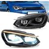 VLAND Motor VLAND Fari Full LED per Golf 6 TSI alogeni 2008-2013 [Non per xeno/GTI/R/TDI], Luci anteriori con display dinamico, 1 coppia